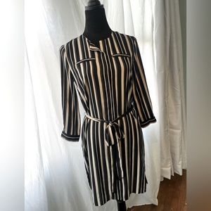 Loft Petite striped shirt-dress w/sash